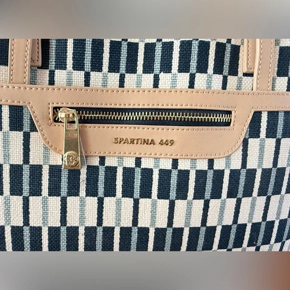 Spartina 449 Linen & Leather Tote – Brand New Coastal Carryall - Picture 6 of 11